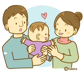 赤ちゃんと両親